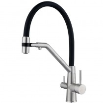 ZERIX MAG-021 REFL.BLACK Зміш.для кух. з сил.вил.з н.ст.SUS304 з вих.для пит.води(вил.чорн)(10шт/ящ)