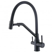 ZERIX MAG-021 BLACK REFL.BLACK Зміш.для кухні з сил. вил. з н.ст.SUS304 з вих.для пит.води (10шт/ящ)