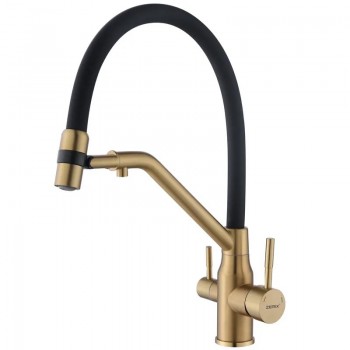 ZERIX MAG-021 BRUSHED GOLD REFL.BLACK Зм.для кух.з сил.вил.з н.ст.SUS304 з вих.для пит.води(10шт/ящ) ZERIX MAG-021 BRUSHED GOLD REFL.BLACK Зм.для кух.з сил.вил.з н.ст.SUS304 з вих.для пит.води(10шт/ящ)