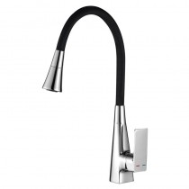 MIXXUS ETNA 014-T (NUT) REFL.BLACK Змішувач для кухні (Колір хром+силік.вил.чорний) (10шт/ящ)
