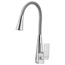 MIXXUS ETNA 014-T (NUT) REFL.GREY Змішувач для кухні (Колір хром+силік.вил.сірий) (10шт/ящ)