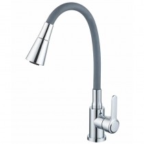 ZERIX EZA-011-T CHROME REFL.GREY Змішувач для кухні (колір хром+силік.вил.сірий) (10шт/ящ)