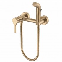 ZERIX REX-222 BRUSHED GOLD Змішувач настінний з гігієн. душем з нерж.ст. (Кол. мат.зол.) (12 шт/ящ)