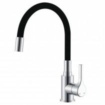 ZERIX REX-011 CHROME REFL.BLACK Змішувач для кухні з нерж. сталі (Кол.хром+сил.вил.чорний)(12 шт/ящ)