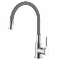 ZERIX REX-011 CHROME REFL.GREY Змішувач для кухні з нерж. сталі (Колір хром+сил.вил.сірий)(12 шт/ящ)