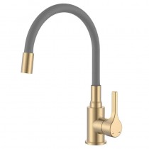 ZERIX REX-011 BRUSHED GOLD REFL.GREY Зміш. для кухні з нерж.ст(Кол.мат.зол.+силік.вил.сір)(12 шт/ящ)