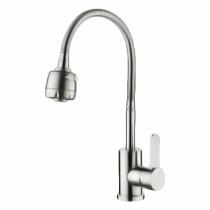 ZERIX LR74304 Змішувач для кухні з нерж. стали SUS304 з гнучким виливом