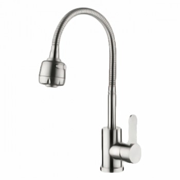 ZERIX LR74304 Змішувач для кухні з нерж. стали SUS304 з гнучким виливом