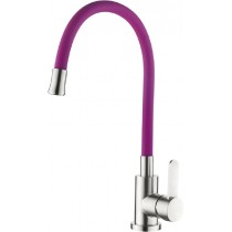 ZERIX LR74004-8 Змішувач для кухні з нерж. сталі SUS304 із силікон. виливом (колір фіолет.)