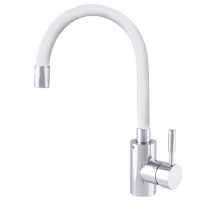 CHAMPION SUS-011 REFL. WHITE CHROME Змішувач для кухні з нерж. сталі (кол.білий) (10 шт/ящ)