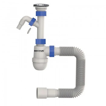 MIXXUS SU-02-B 1 1/2"x40 Сифон для умив. з литим випуском та відводом для пральної машини (25 шт/ящ) MIXXUS SU-02-B 1 1/2"x40 Сифон для умив. з литим випуском та відводом для пральної машини (25 шт/ящ)