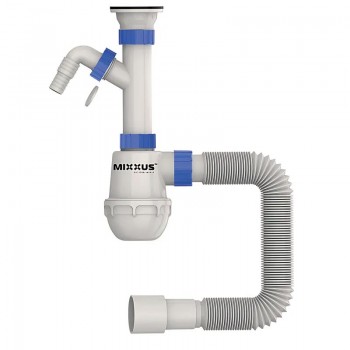 MIXXUS SK-01-B 1 1/2"x40 Сифон для кух. з литим випуском та відводом для пральної машини (15 шт/ящ) MIXXUS SK-01-B 1 1/2"x40 Сифон для кух. з литим випуском та відводом для пральної машини (15 шт/ящ)