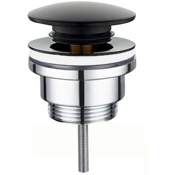 ZERIX BV-03 BLACK 1 1/4'' Донний клапан д/раков.універс(з/без перел) СLICK-СLACK (К.чорн) (20шт/ящ)