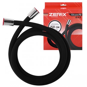 ZERIX Шланг SILICONE.F12 Black - 150см