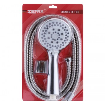 ZERIX SHOWER SET-03 (шланг, лійка, кронштейн) (20 шт/ящ)