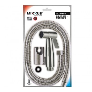 MIXXUS BIDET SET-005 SUS Набір для гігієнічного душу з нерж. сталі SUS304 (УПАК.БЛIСТЕР) MIXXUS BIDET SET-005 SUS Набір для гігієнічного душу з нерж. сталі SUS304 (УПАК.БЛIСТЕР)