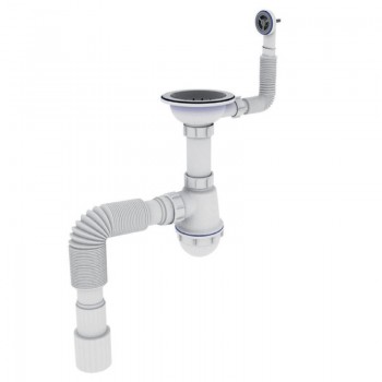 ZERIX SK-02-C 3 1/2"x40 Сифон для кухні с різьб. випуском та круглим переливом (30 шт/ящ)
