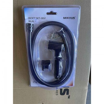 MIXXUS BIDET SET-002 BLACK Набір для гігієн. душу, шланг 1,2 м (УПАК.БЛІСТЕР)(кол.чорний)(40 шт/ящ)