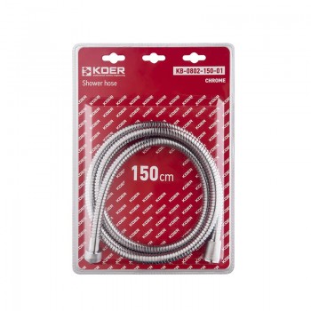 KOER KB-0802-150-01 Шланг для душу, обплетення нерж. 150 см (Колір хром) (30 шт/ящ) KOER KB-0802-150-01 Шланг для душу, обплетення нерж. 150 см (Колір хром) (30 шт/ящ)