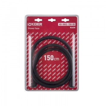 KOER KB-0802-150-05 Шланг для душу, обплетення нерж. 150 см (Колір чорний) (30 шт/ящ) KOER KB-0802-150-05 Шланг для душу, обплетення нерж. 150 см (Колір чорний) (30 шт/ящ)