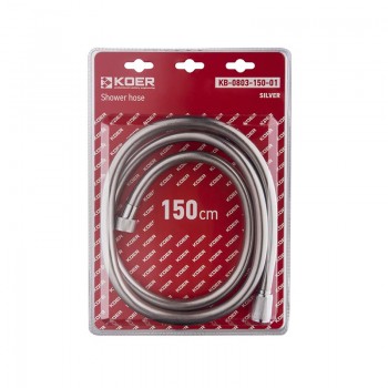 KOER KB-0803-150-01 Шланг для душу силіконовий 150 см (Колір хром) (30 шт/ящ)