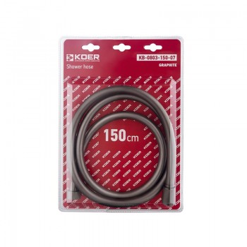 KOER KB-0803-150-07 Шланг для душу силіконовий 150 см (Колір графіт) (30 шт/ящ) KOER KB-0803-150-07 Шланг для душу силіконовий 150 см (Колір графіт) (30 шт/ящ)