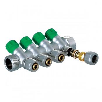 KOER KR.1124-4 1”x4 WAYS Колектор вентильний з фітингом (24 шт/ящ) KOER KR.1124-4 1”x4 WAYS Колектор вентильний з фітингом (24 шт/ящ)