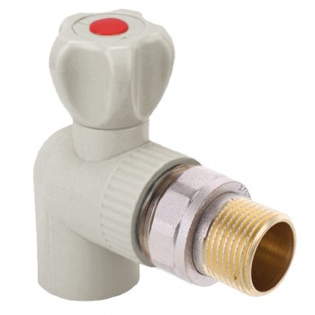 EUROPRODUCT EP.0122 - 25x3/4M" PPR Кран радіаторний кутовий (латунна куля) (90 шт/ящ)