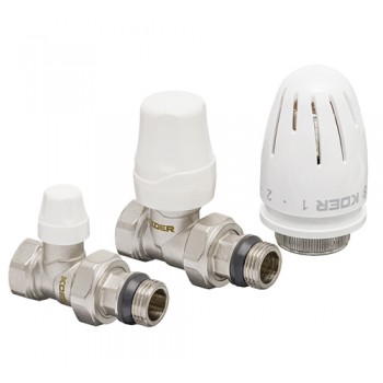 KOER SET-12 - 1/2"x1/2" Комплект для підключення радіатора (прямий) з термоголовкою ВН (20 шт/ящ) KOER SET-12 - 1/2"x1/2" Комплект для підключення радіатора (прямий) з термоголовкою ВН (20 шт/ящ)