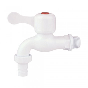PLAMIX PVS - 1/2" PVC Кран для холодної води (white) (240 шт/ящ, 20 шт/пакет)