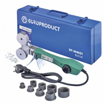 EUROPRODUCT EP.WM01 Паяльник для PPR труб, насадки плоскі, 800W 20/40mm (10 шт/ящ) EUROPRODUCT EP.WM01 Паяльник для PPR труб, насадки плоскі, 800W 20/40mm (10 шт/ящ)
