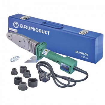 EUROPRODUCT EP.WM03 Паяльник для PPR труб, насадки плоскі, 600W 20/32mm (10 шт/ящ) EUROPRODUCT EP.WM03 Паяльник для PPR труб, насадки плоскі, 600W 20/32mm (10 шт/ящ)