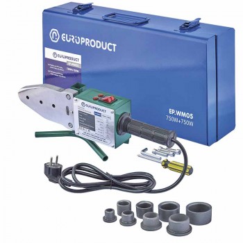 EUROPRODUCT EP.WM05 Паяльник для PPR труб, насадки плоскі, 750W+750W 20/40mm (5 шт/ящ)