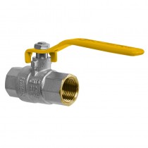 KOER KG.204 - 1/2" FF Кран кульовий ГГВ ГАЗ, ручка "важіль" жовта (80 шт/ящ)