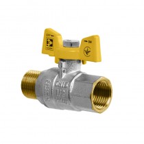 KOER KG.208 - 3/4" FM Кран кульовий ГШМ ГАЗ, ручка "метелик" жовта (48 шт/ящ)