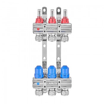 KOER KR.1210-3 - 1"x3 WAYS Колекторний блок з витратомірами та євроконусами (5 шт/ящ) KOER KR.1210-3 - 1"x3 WAYS Колекторний блок з витратомірами та євроконусами (5 шт/ящ)