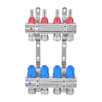 KOER KR.1210-4 - 1"x4 WAYS Колекторний блок з витратомірами та євроконусами (5 шт/ящ)