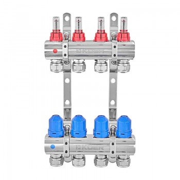 KOER KR.1210-4 - 1"x4 WAYS Колекторний блок з витратомірами та євроконусами (5 шт/ящ) KOER KR.1210-4 - 1"x4 WAYS Колекторний блок з витратомірами та євроконусами (5 шт/ящ)