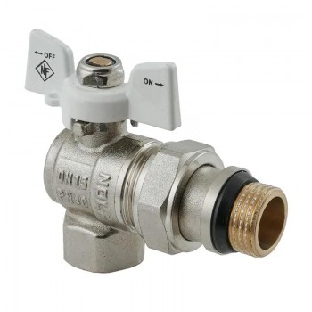 NOLF classic NFC.983-08-3/4" FM Кран кульовий ГШМ WHITE з америк. кутовий "антипротікання"(40 шт/ящ)