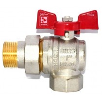 KOER кран кутовий з американкою 1" Red