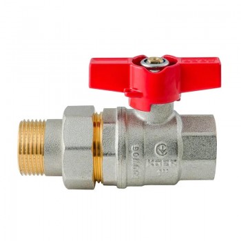KOER EXTREME KE.227-25 - 1" Кран з американкою, ручка "метелик" червона (24 шт/ящ, 6шт/уп) KOER EXTREME KE.227-25 - 1" Кран з американкою, ручка "метелик" червона (24 шт/ящ, 6шт/уп)