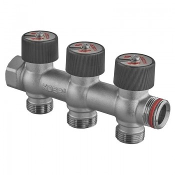 KOER KR.1128-3 - 3/4"x3/4"x3/4"x3 WAYS Колектор вентильний без фітингу (40 шт/ящ)