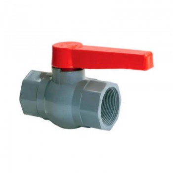 PLAMIX PVF-2 1/2" FF Кран кульовий PVC, ручка "важіль" (grey+red) (16 шт/ящ, 4 шт/пакет) PLAMIX PVF-2 1/2" FF Кран кульовий PVC, ручка "важіль" (grey+red) (16 шт/ящ, 4 шт/пакет)