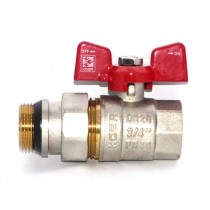 KOER кран з американкою 3/4 "антипротечка" Red