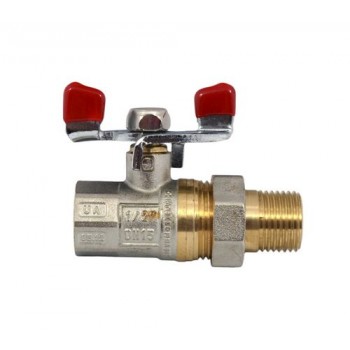 Червоний кран з американкою 1/2"