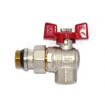 KOER кран кутовий з американкою 1/2 "антипротечка" Red