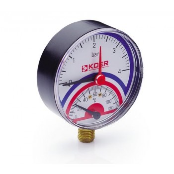 KOER Термо-Манометр радіальний 801R 4 bar, D=80мм, 1/2''