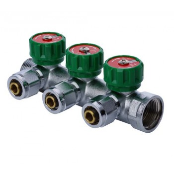 KOER KR.1121-3 3/4”x3 WAYS Колектор вентильний з фітингом KOER KR.1121-3 3/4”x3 WAYS Колектор вентильний з фітингом