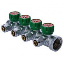 KOER KR.1122-4 1”x4 WAYS Колектор вентильний з фітингом