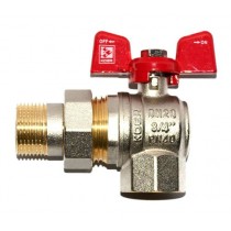 KOER кран кутовий з американкою 3/4 Red